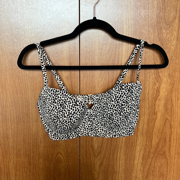 Leopard Plunge Push-up Underwire Swim Top - Picture 1 of 3
